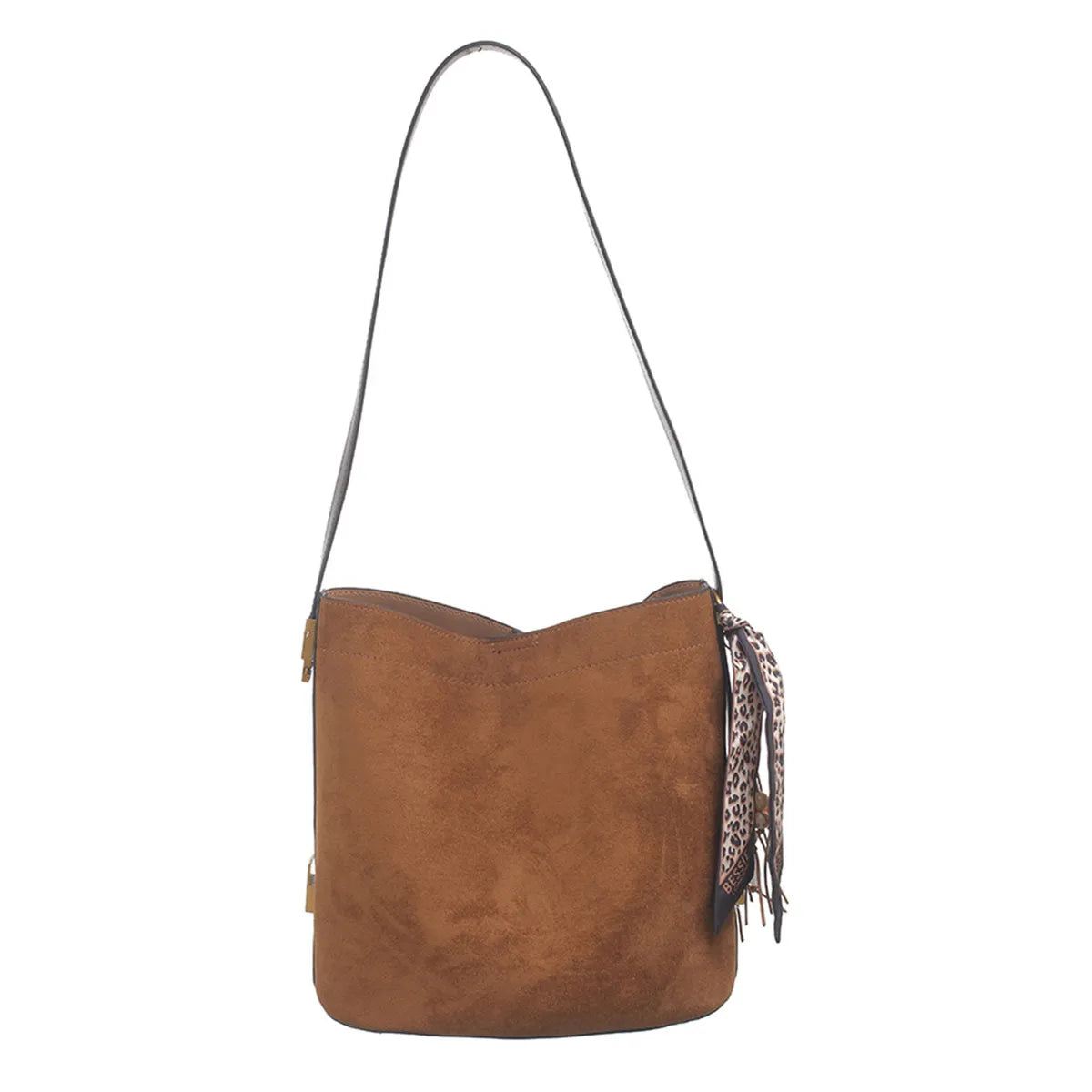 Women's Bessie London Geometric Suedette Shoulder Bag BW7574 - Tan