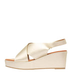 Women's TRUFFLE Collection Dory-1 Cross Strap Wedge Sandals - Gold