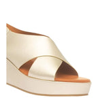 Women's TRUFFLE Collection Dory-1 Cross Strap Wedge Sandals - Gold
