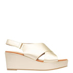 Women's TRUFFLE Collection Dory-1 Cross Strap Wedge Sandals - Gold