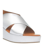 Women's TRUFFLE Collection Dory-1 Cross Strap Wedge Sandals - Silver