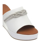 Women's TRUFFLE Collection Dory-2 Diamante Wedge Mule Sandals - White