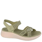 Women's Cipriata L815 Eletta Lightweight Elasticated Crossover Sandals - Sage Green