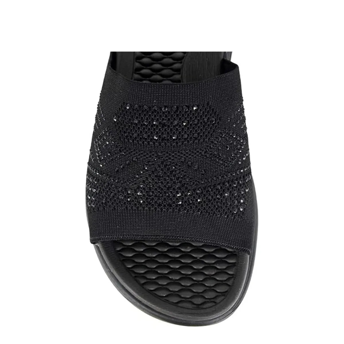 Women's Cipriata Eliana L824 Diamante Lightweight Mule Sandal - Black