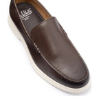 Men's John White Ethan Plain Tumbled Grain Loafer Shoes - Brown Grain