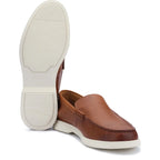 Men's John White Ethan Plain Tumbled Grain Loafer Shoes - Tan Grain
