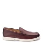Men's John White Ethan Plain Tumbled Grain Loafer Shoes - Wine Grain