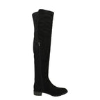Women's SPOT-On F50869 Flat Over The Knee Microfibre Long Boots - Black