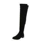 Women's SPOT-On F50869 Flat Over The Knee Microfibre Long Boots - Black