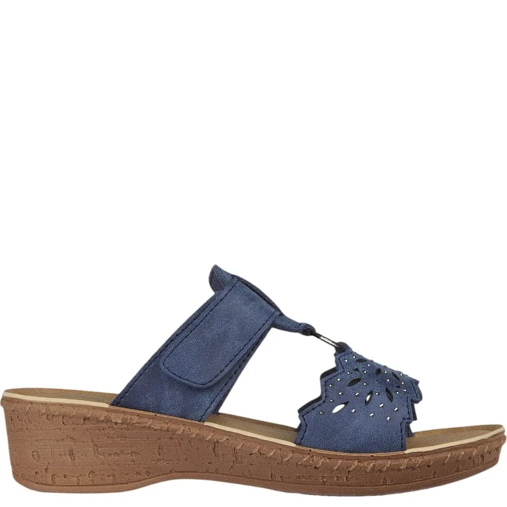 Women's Jo &amp; Joe Gibraltar Lightweight Wedge Mule Sandals - Navy
