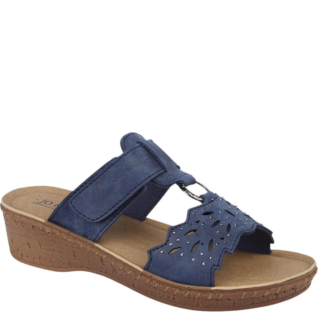 Women's Jo &amp; Joe Gibraltar Lightweight Wedge Mule Sandals - Navy