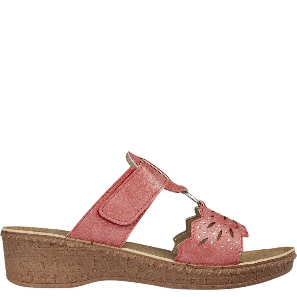 Women's Jo &amp; Joe Gibraltar Lightweight Wedge Mule Sandals - Red