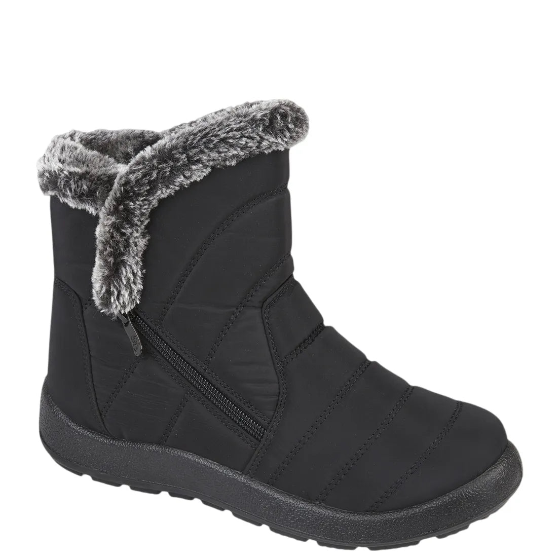 Women's Shoe Tree COMFORT Hawthorn Quilted Thermal Lined Ankle Boots - Black