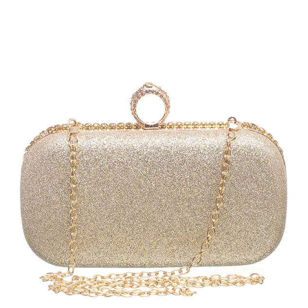 Women's BESSIE HB1086 Luxury Shining Evening Clutch Bag - Gold