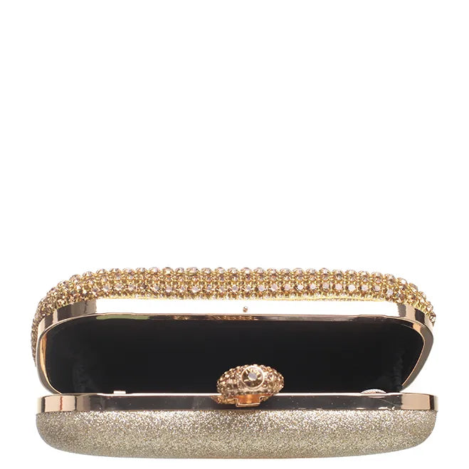Women's BESSIE HB1086 Luxury Shining Evening Clutch Bag - Gold