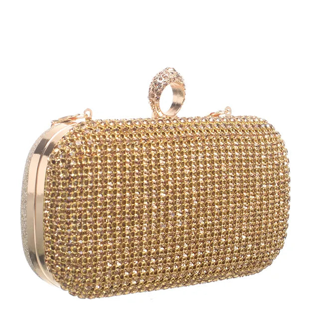Women's BESSIE HB1086 Luxury Shining Evening Clutch Bag - Gold