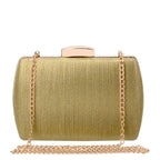 Women's BESSIE HB1089-1 Shimmer Chain Evening Clutch Bag - Gold