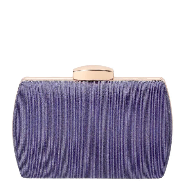 Women's BESSIE HB1089-1 Shimmer Chain Evening Clutch Bag - Purple
