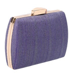 Women's BESSIE HB1089-1 Shimmer Chain Evening Clutch Bag - Purple