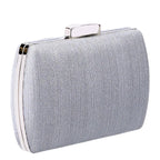 Women's BESSIE HB1089-1 Shimmer Chain Evening Clutch Bag - Silver
