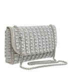 Women's Bessie London Studded Flap Over Evening Bag HB1144 - Silver