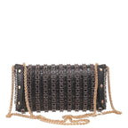 Women's Bessie London Studded Flap Over Evening Bag HB1144 - Black