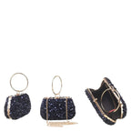 Women's Bessie London Moonlit Glam Evening Clutch Bag HB1163 - Navy