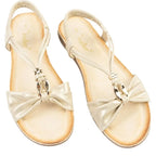 Women's Dr Keller Jan Wide Fitting Metallic Flat Sandals B3548 - Gold