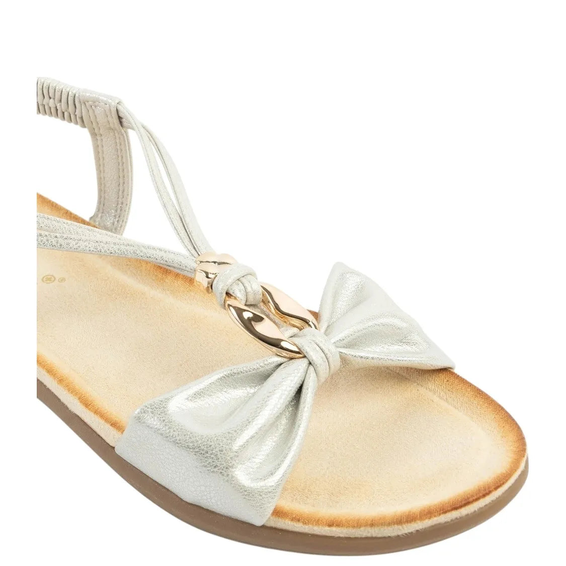 Women's Dr Keller Jan Wide Fitting Metallic Flat Sandals B3548 - White