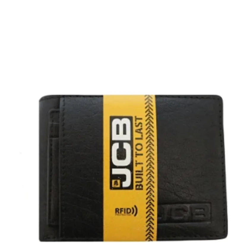 Men's JCB Black Leather Removable Sleeve RFID Safe Credit Card Blocking Wallet JCBNC52 - Black