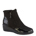 Women's Jo & Joe Jemima Twin Zip Wedge Heel Ankle Boots - Black