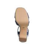 Women's Tamaris 1-28309-42 Strappy Leather Heeled Sandals - Blue