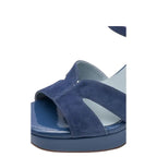 Women's Tamaris 1-28309-42 Strappy Leather Heeled Sandals - Blue