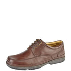 Men's Roamers Deluxe Comfort Wide Fitting Leather Lace Up Shoes M028B- Brown
