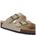 Women's TRUFFLE Collection Olsen Double Strap Open Toe Mules - Gold