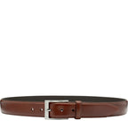 Men's Loake Philip Leather Belts - Mahogany 40" / 100cm