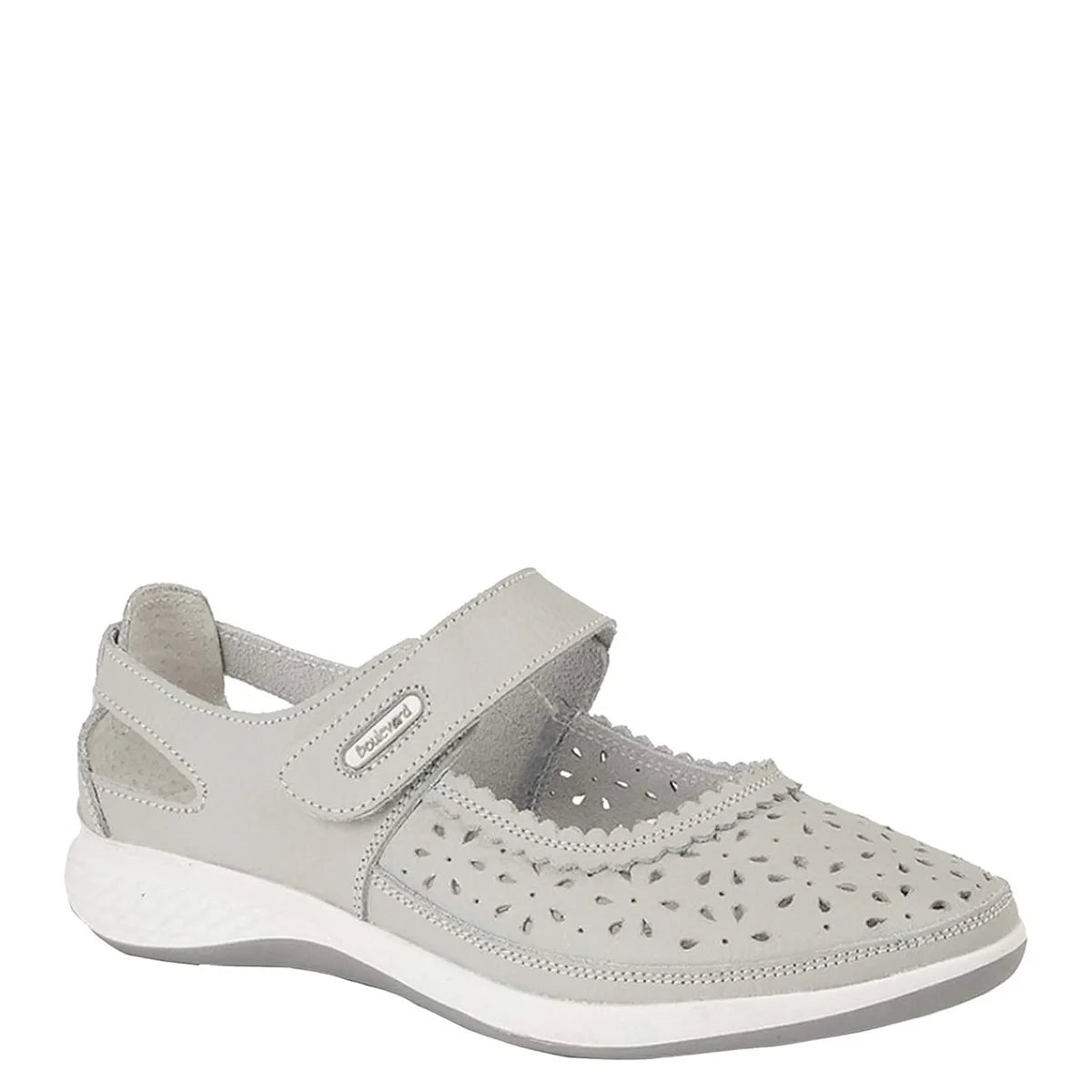 Women's Boulevard L9552 Extra Wide Fitting Touch Fastening Bar Shoes - Light Grey
