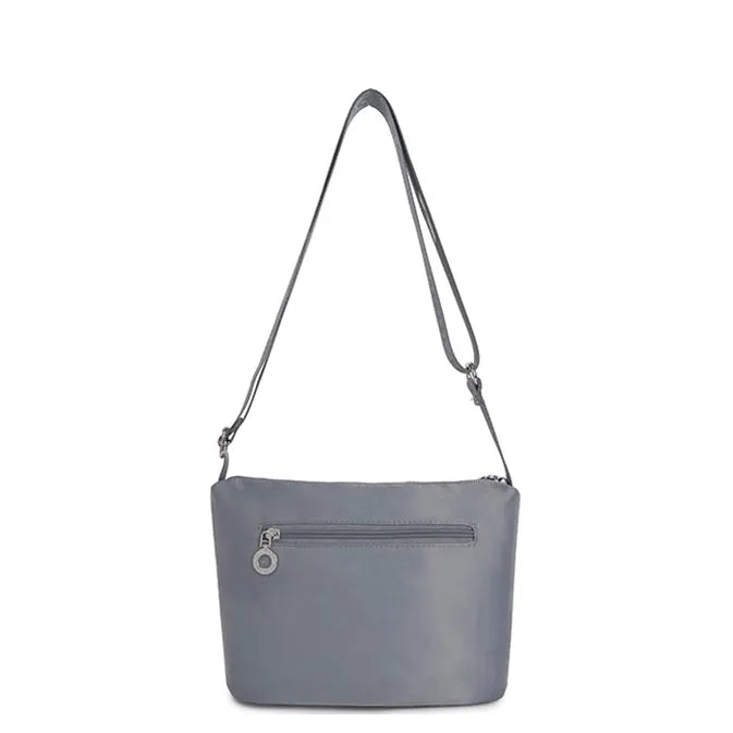 Women's Long &amp; Son Medium Lightweight Nylon Cross Body &amp; Shoulder Bag RF8838 - Grey Blue