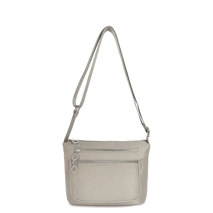 Women's Long &amp; Son Medium Lightweight Nylon Cross Body &amp; Shoulder Bag RF8838 - Light Green