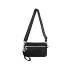 Women's Long & Son Small Lightweight Nylon Cross Body Bag RF8841 - Black