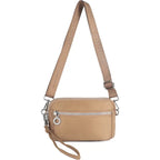 Women's Long & Son Small Lightweight Nylon Cross Body Bag RF8841 - Khaki
