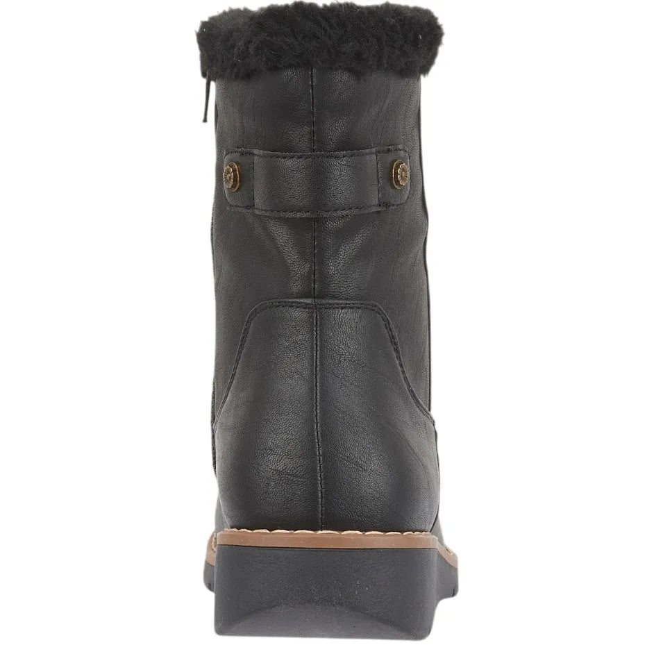 Women's Shoes By Emma Sage Warm Lined Wedge Heel Ankle Boots - Black
