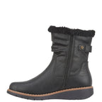 Women's Shoes By Emma Sage Warm Lined Wedge Heel Ankle Boots - Black