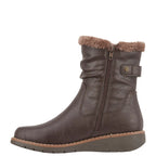 Women's Shoes By Emma Sage Warm Lined Wedge Heel Ankle Boots - Brown