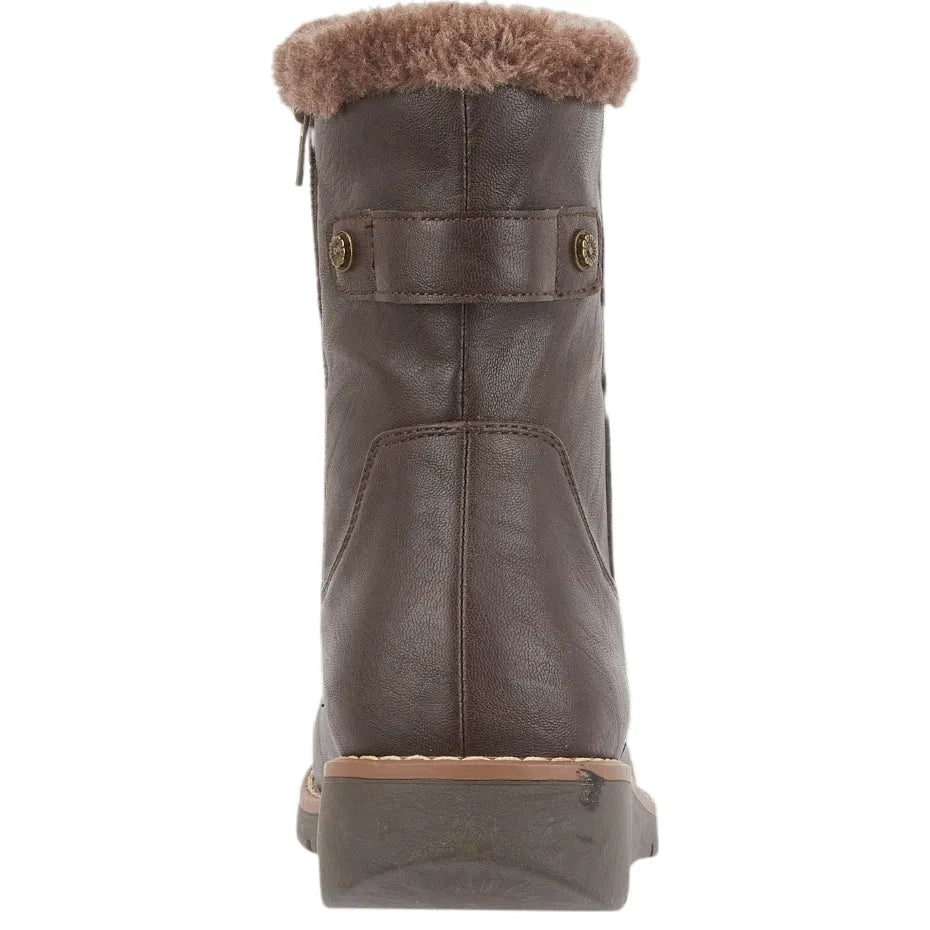 Women's Shoes By Emma Sage Warm Lined Wedge Heel Ankle Boots - Brown