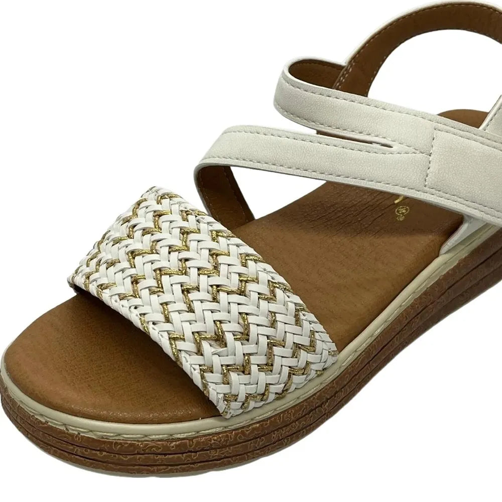 Women's Dr Keller Suki Lightweight Wide Fitting Wedge Sandals - White