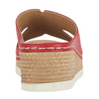 Women's Shoes By Emma Udaipur Laser Cut Flower Wedge Mule Sandals - Red