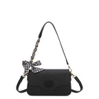 Women's Long & Son Flap Over Shoulder & Cross Body Bag XC3338 - Black