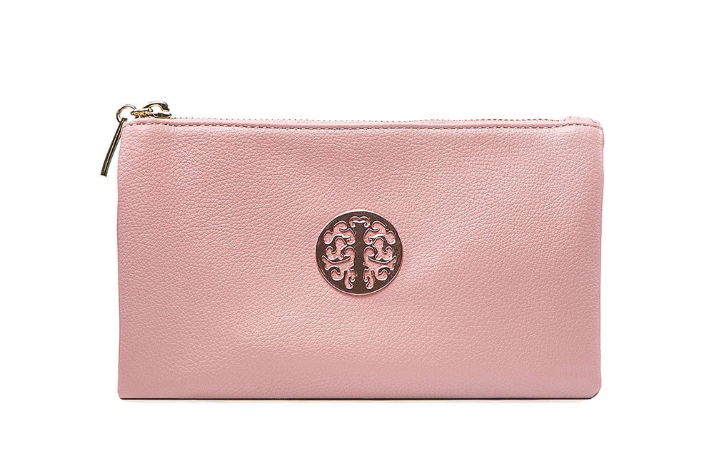 Long & Son Women's Small Clutch, Wristlet, Shoulder,Cross-Body Bags 3141  (Pastel Pink)