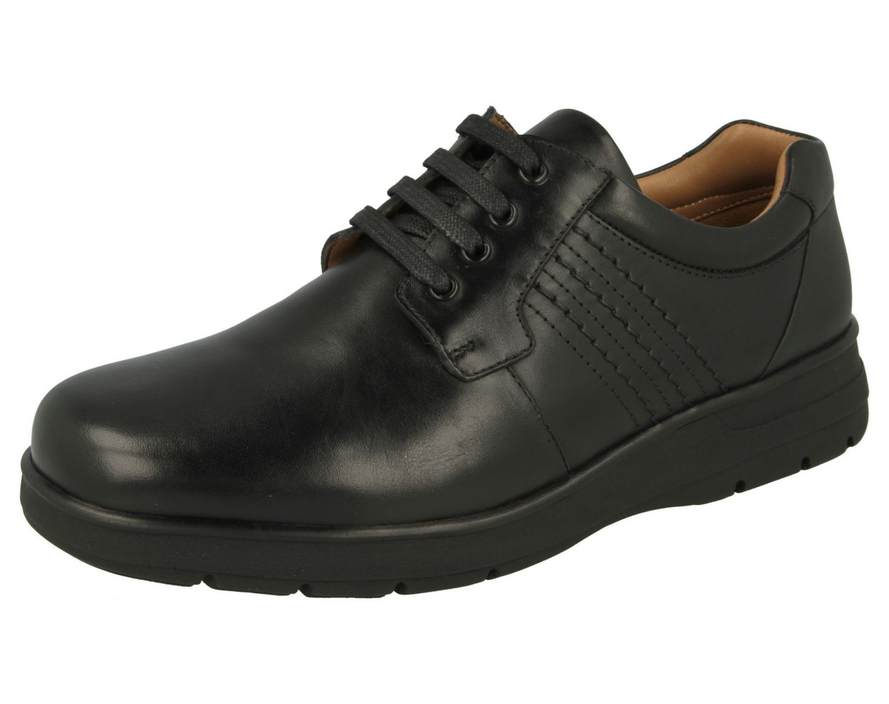 Men's DB Wider Fit Chatham Leather Lace-Up Shoes - Black